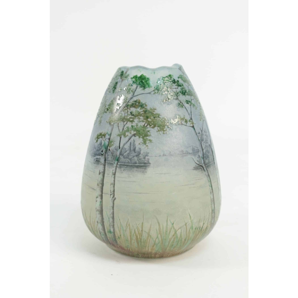 Daum Vase Paysage Lacustre | Biron Daum Vase Paysage Lacustre