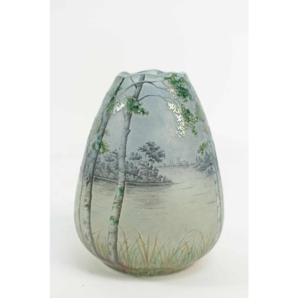 Daum Vase Paysage Lacustre | Biron Daum Vase Paysage Lacustre