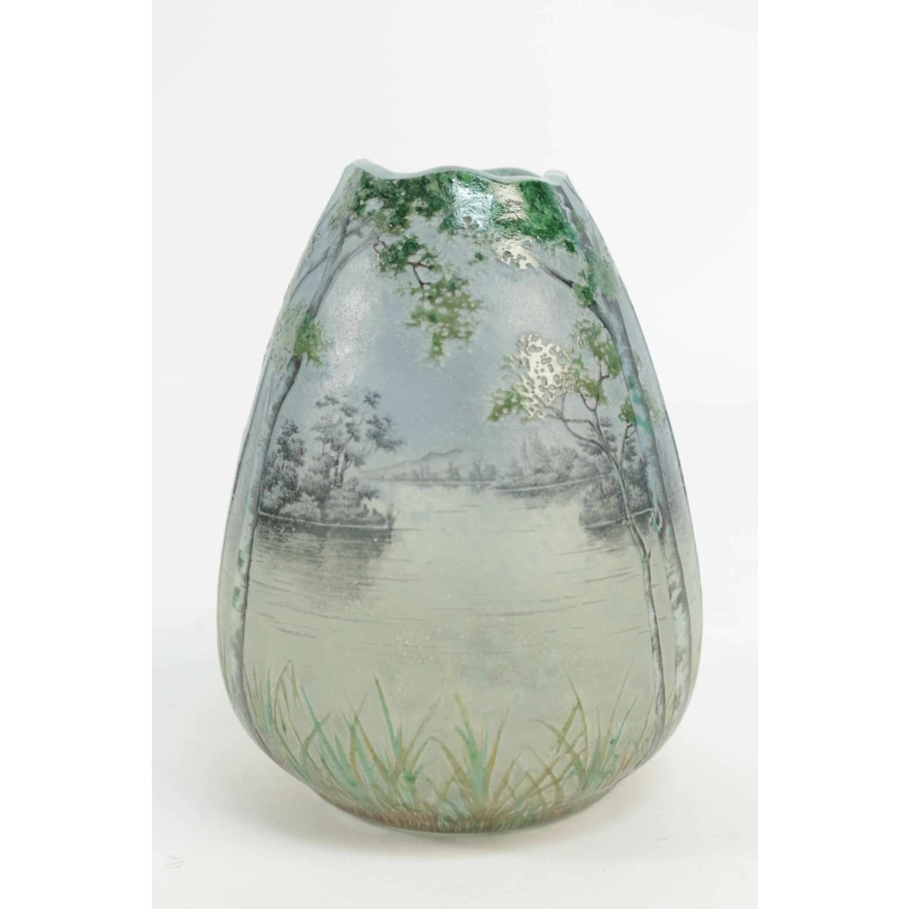 Daum Vase Paysage Lacustre | Biron Daum Vase Paysage Lacustre
