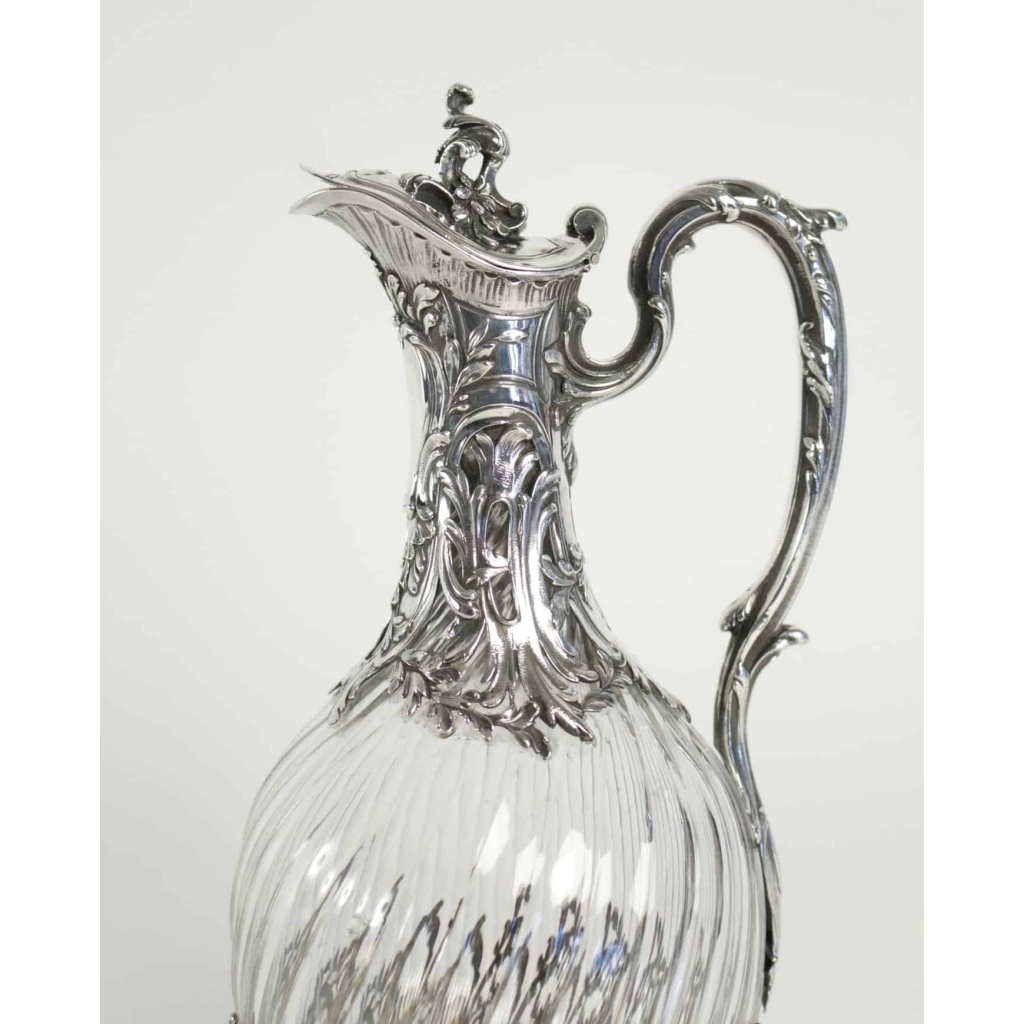 Victor Boivin Aiguière en cristal et argent style louis XV circa 1880 | Biron Victor Boivin Aiguière en cristal et argent style louis XV circa 1880