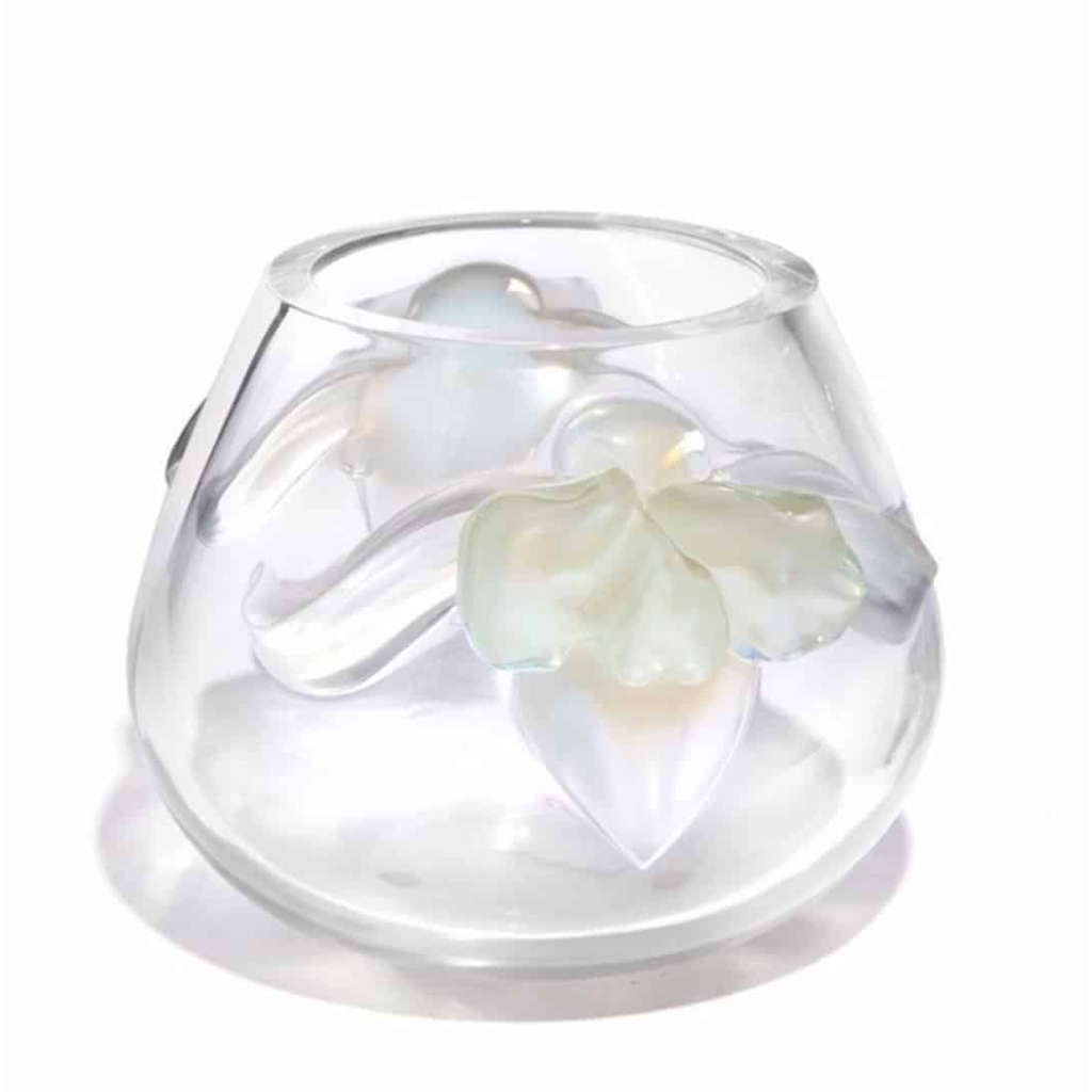 Lalique France Vase « orchidée » opalescent | Biron ||||||