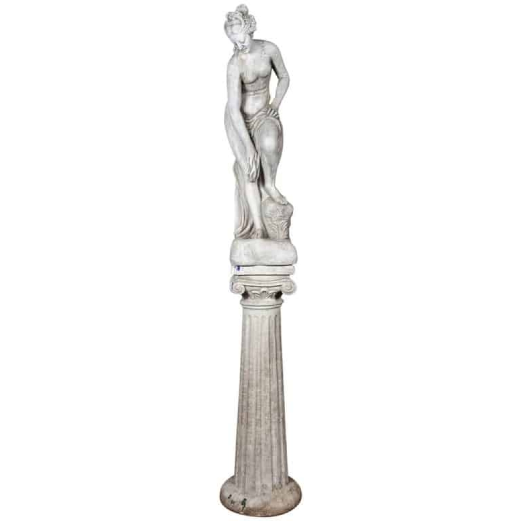 Sculpture Baigneuse, Pierre Reconstitué, XXème Siècle, Intérieur/Extérieur. | Biron ||||||||||||