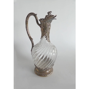 Aiguière Cristal & Argent Massif style Louis 15