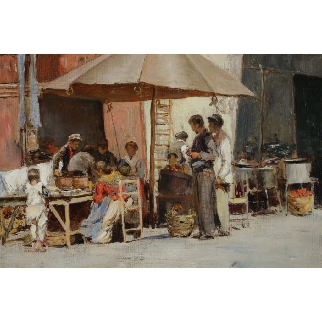 Le marché. Guiseppe Lamonica. 1862-1919.