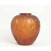Rene Lalique Amber Vase « Perruches » | Biron ||||||