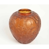Rene Lalique Amber Vase « Perruches » | Biron Rene Lalique Amber Vase "Perruches"
