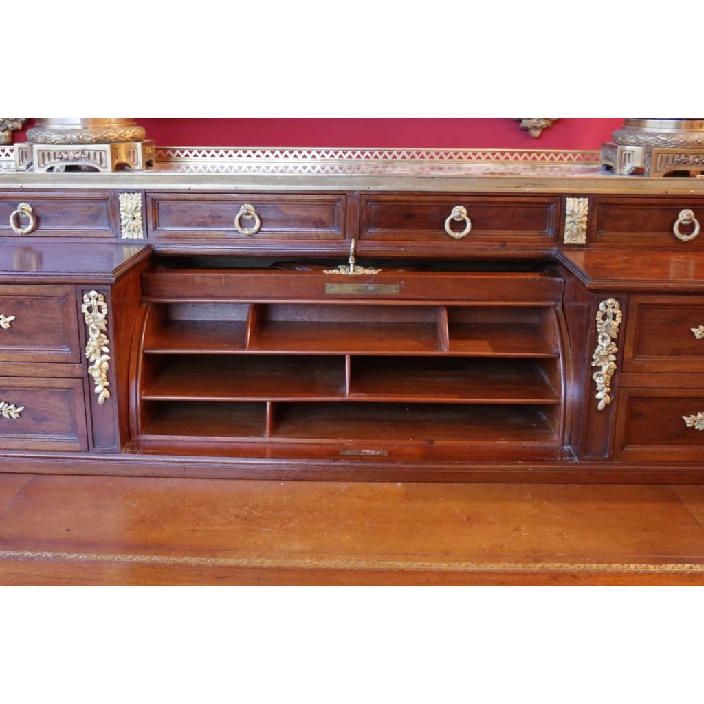 Bureau à gradin et cylindre double face 19e siècle | Biron Bureau à gradin et cylindre double face 19e siècle