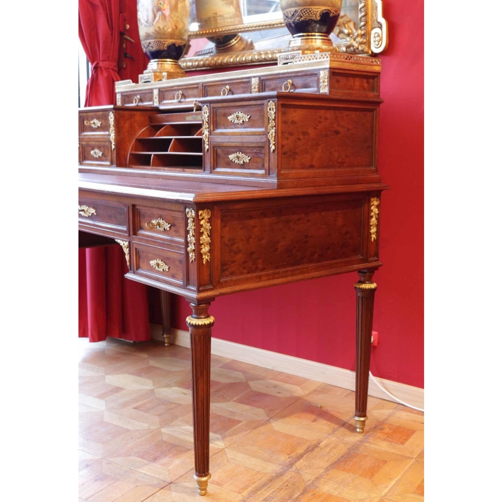 Bureau à gradin et cylindre double face 19e siècle | Biron Bureau à gradin et cylindre double face 19e siècle
