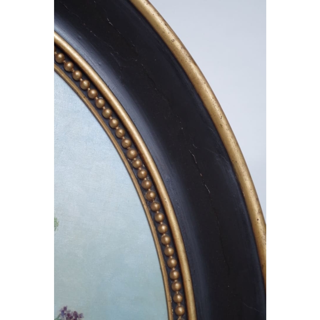 Paire d'huiles sur toiles, natures mortes avec bouquets de fleurs, 2nde motié du XIXème siècle