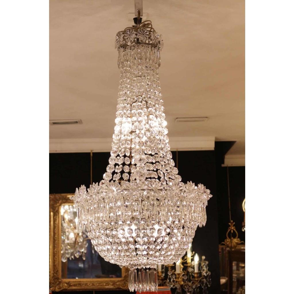 Lustre corbeille en cristal fin 19e | Biron |||||||
