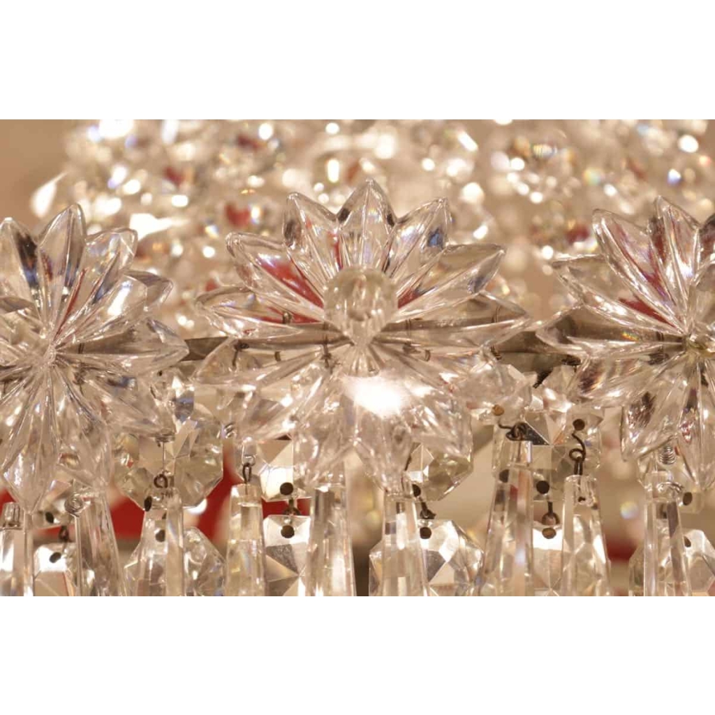 Lustre corbeille en cristal fin 19e | Biron Lustre corbeille en cristal fin 19e