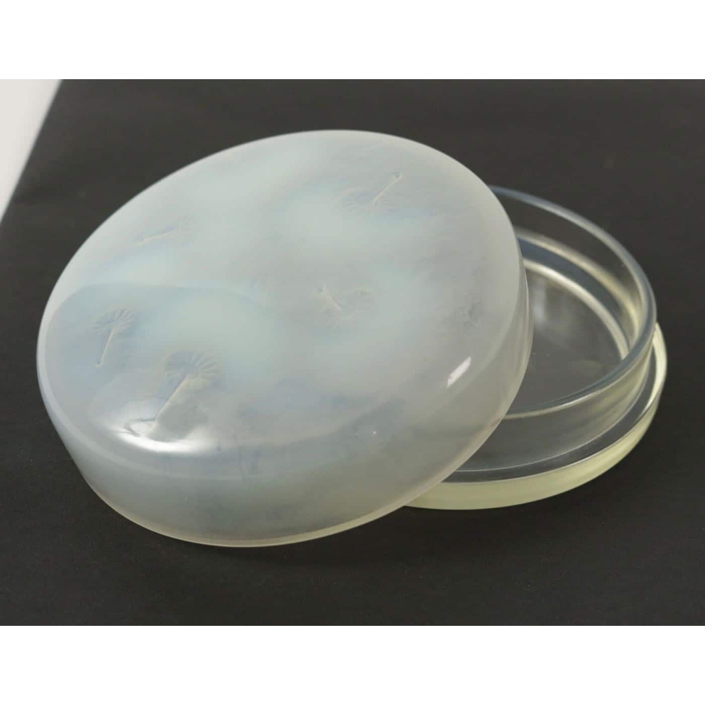 René LALIQUE (1860-1945) Boite Opalescente « Houppes » | Biron René LALIQUE (1860-1945) Boite Opalescente "Houppes"