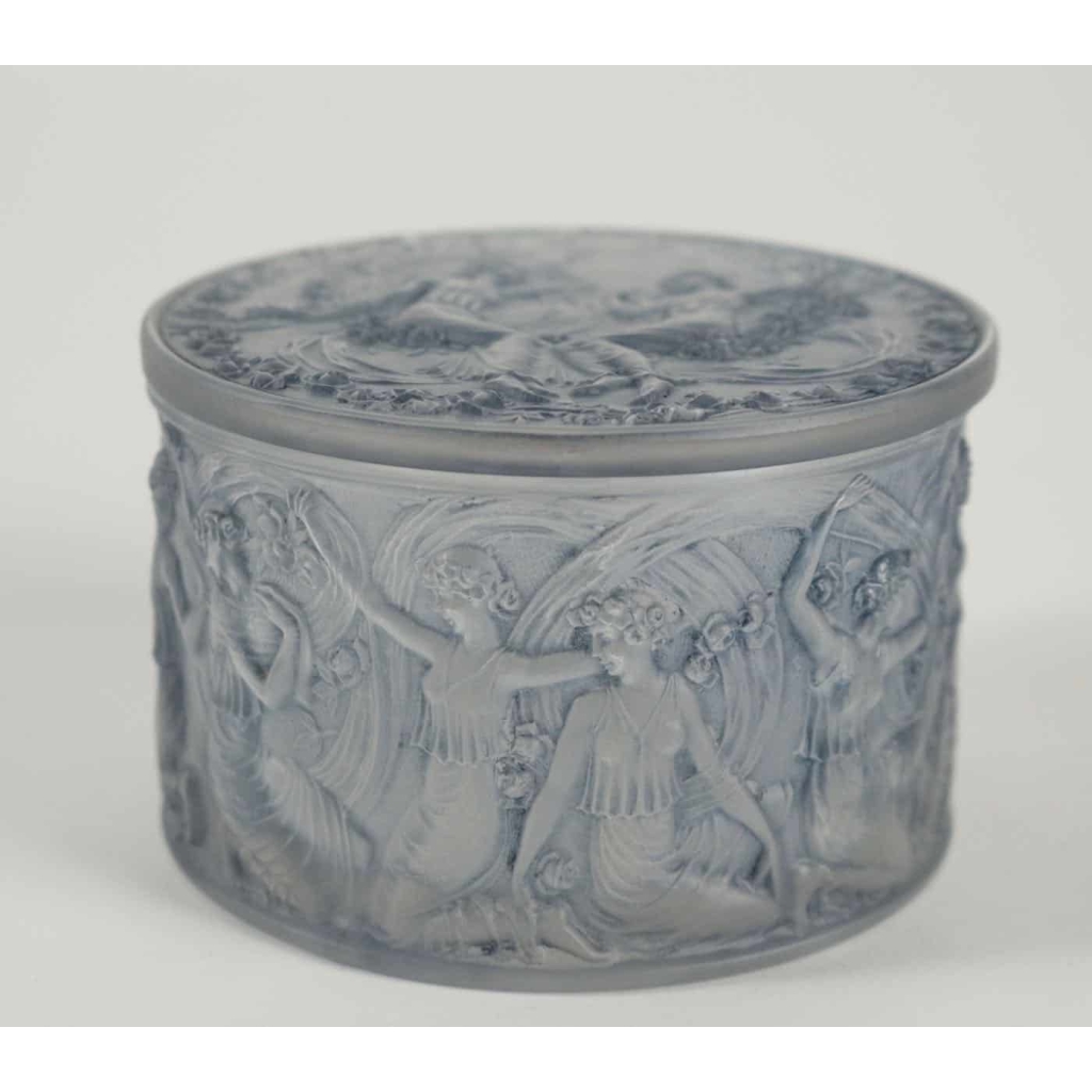 René LALIQUE (1860-1945) BOÎTE RONDE « FIGURINES ET VOILES » | Biron ||||||