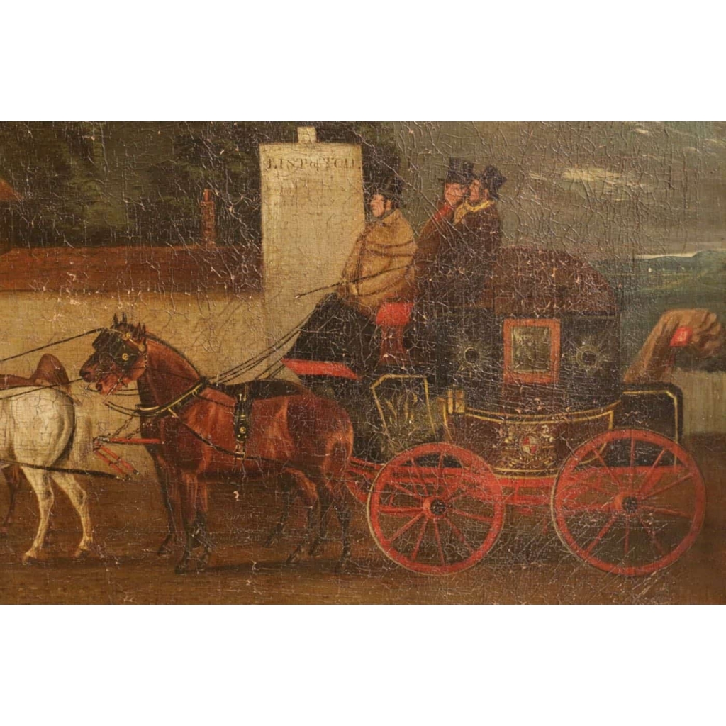Paire de tableaux anglais vers 1830. Coaching Pictures.