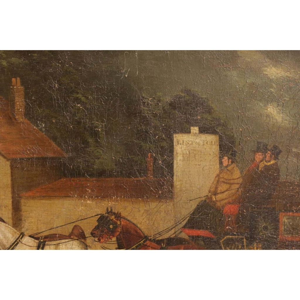 Paire de tableaux anglais vers 1830. Coaching Pictures.