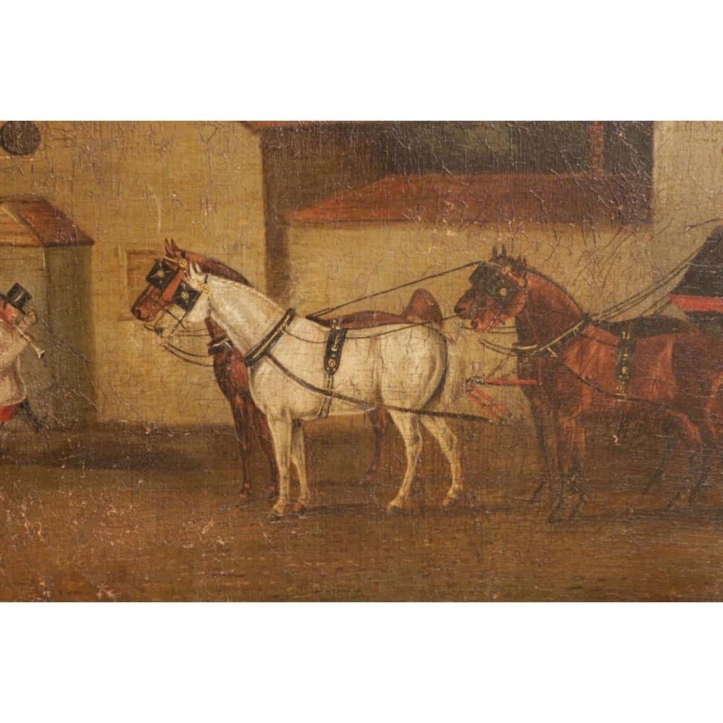 Paire de tableaux anglais vers 1830. Coaching Pictures.