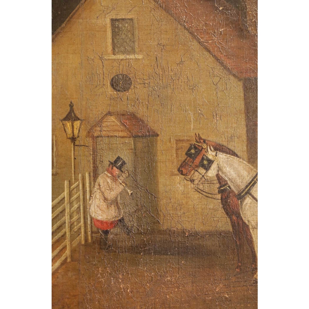 Paire de tableaux anglais vers 1830. Coaching Pictures.