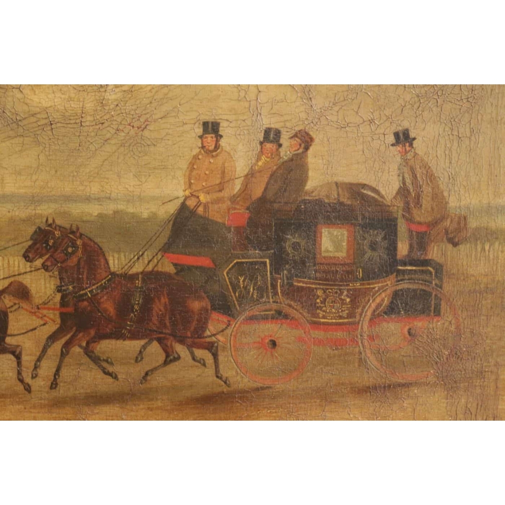 Paire de tableaux anglais vers 1830. Coaching Pictures.