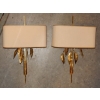 1970′ Paire d Appliques Maison Charles Aux Feuillages De Laurier | Biron |||||||