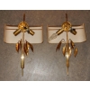 1970′ Paire d Appliques Maison Charles Aux Feuillages De Laurier | Biron 1970' Paire d Appliques Maison Charles Aux Feuillages De Laurier