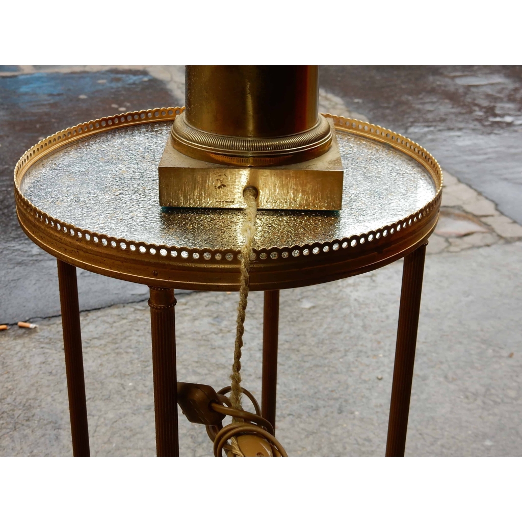 1950/70 Lampe A l Ananas en Bronze en Laiton Signée Charles & Fils