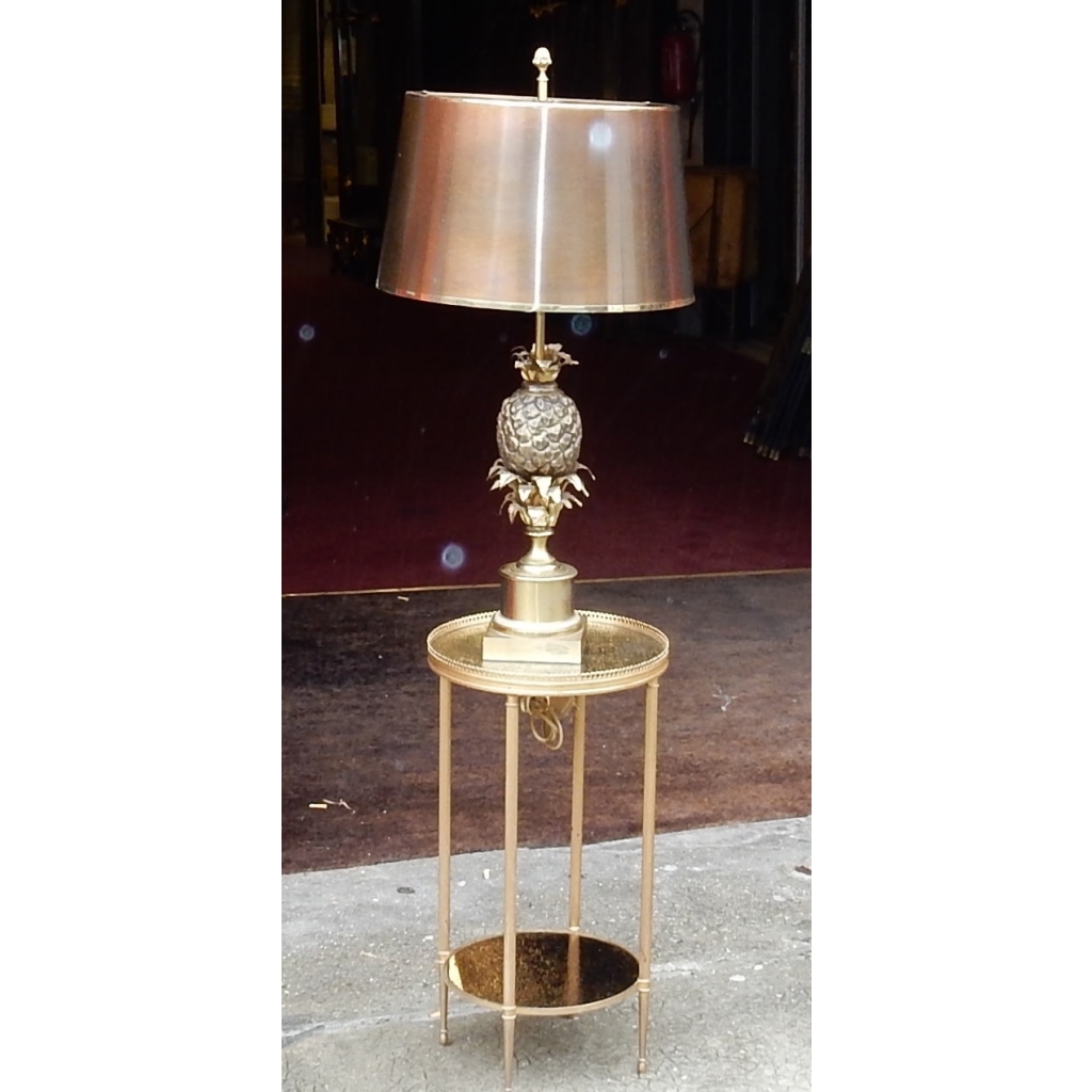 1950/70 Lampe A l Ananas en Bronze en Laiton Signée Charles & Fils