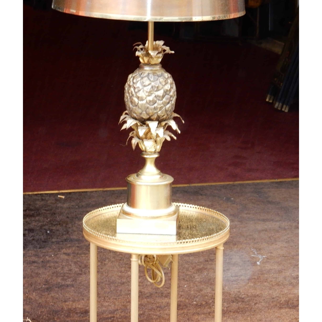 1950/70 Lampe A l Ananas en Bronze en Laiton Signée Charles & Fils