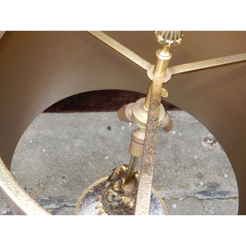 1950/70 Lampe A l Ananas en Bronze en Laiton Signée Charles & Fils