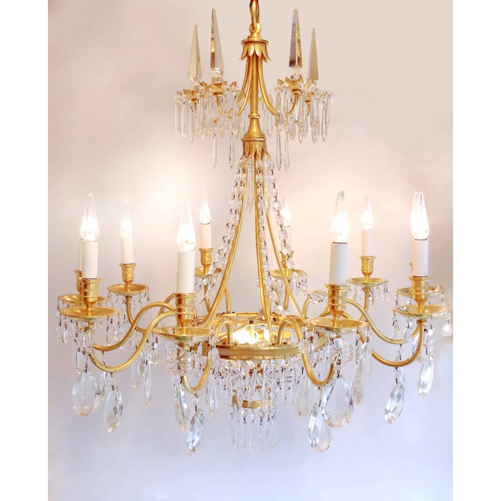 Lustre à poignards et pampilles de style Directoire, circa 1970 | Biron |||||