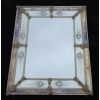 1970 Miroir Aux Etoiles Filantes Style Véronese Rectangulaire Parecloses et Fleurs Dorées a l Or 102 X 82 cm | Biron |||||||||