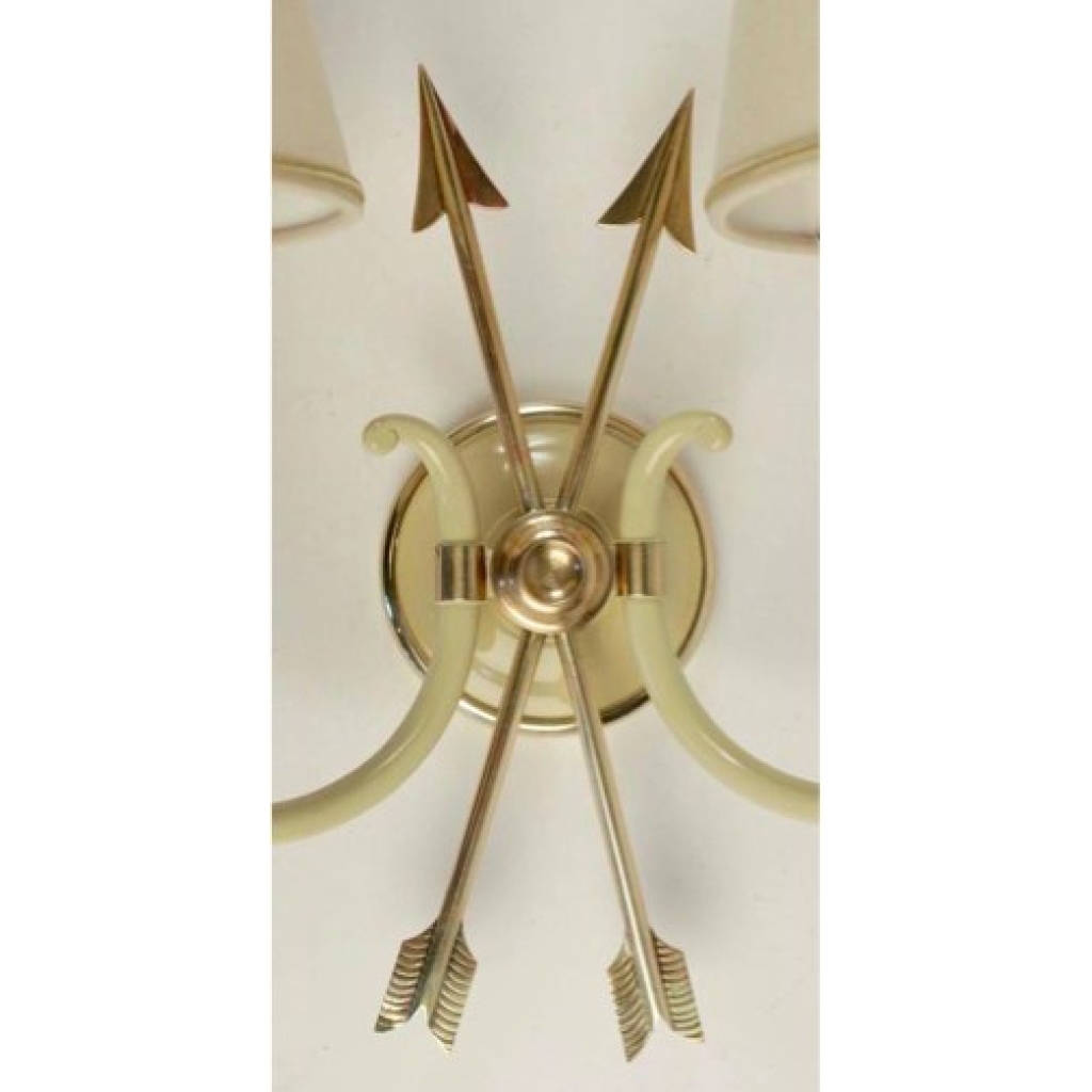 Paire d'appliques 1950 Maison Lunel