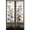 PAIRE DE VITRAUX Á DECOR FLORAL | Biron |||||