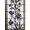 PAIRE DE VITRAUX Á DECOR FLORAL | Biron PAIRE DE VITRAUX Á DECOR FLORAL