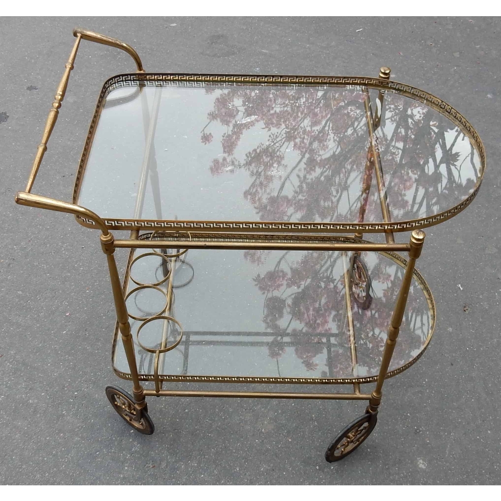 1950/70 Desserte Roulante Maison Bagués Avec Galeries Motifs Grecs | Biron |||||||||||