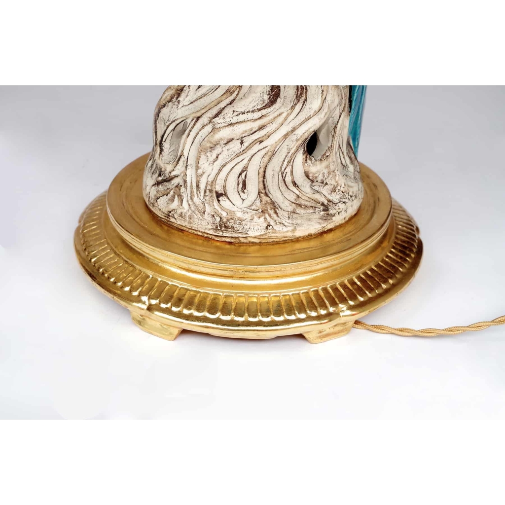 Paire de lampes perroquets en faience, circa 1970