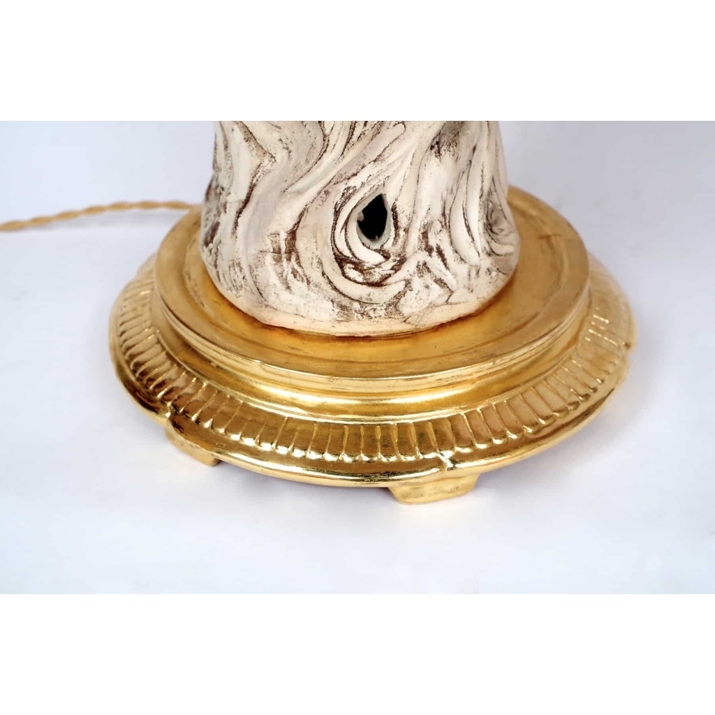 Paire de lampes perroquets en faience, circa 1970