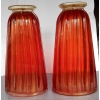 1970′ Paire de Vases Cristal Murano Rouge et Or Toso Signés | Biron 1970' Paire de Vases Cristal Murano Rouge et Or Toso Signés