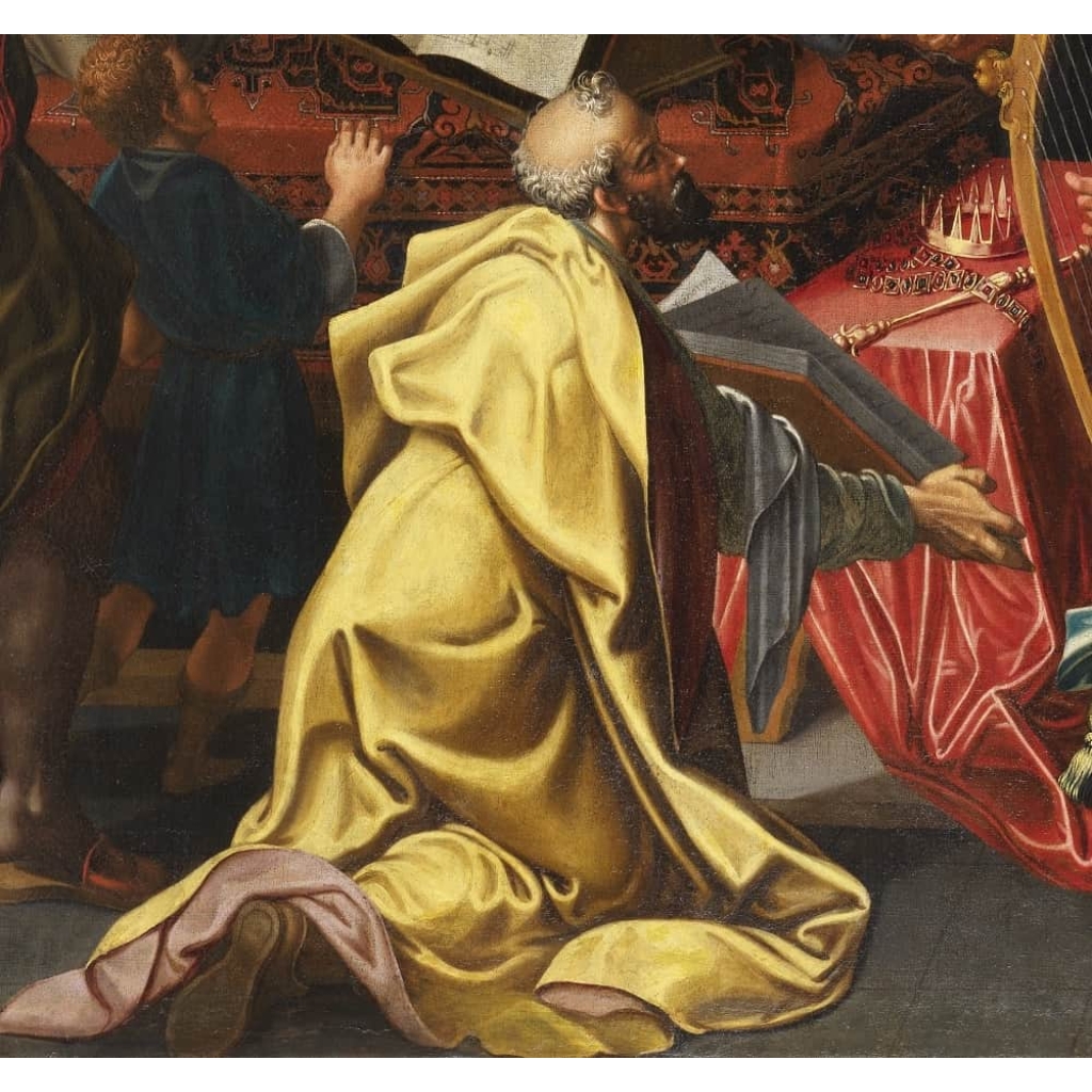 David jouant de la harpe - Ecole hollandaise vers 1600