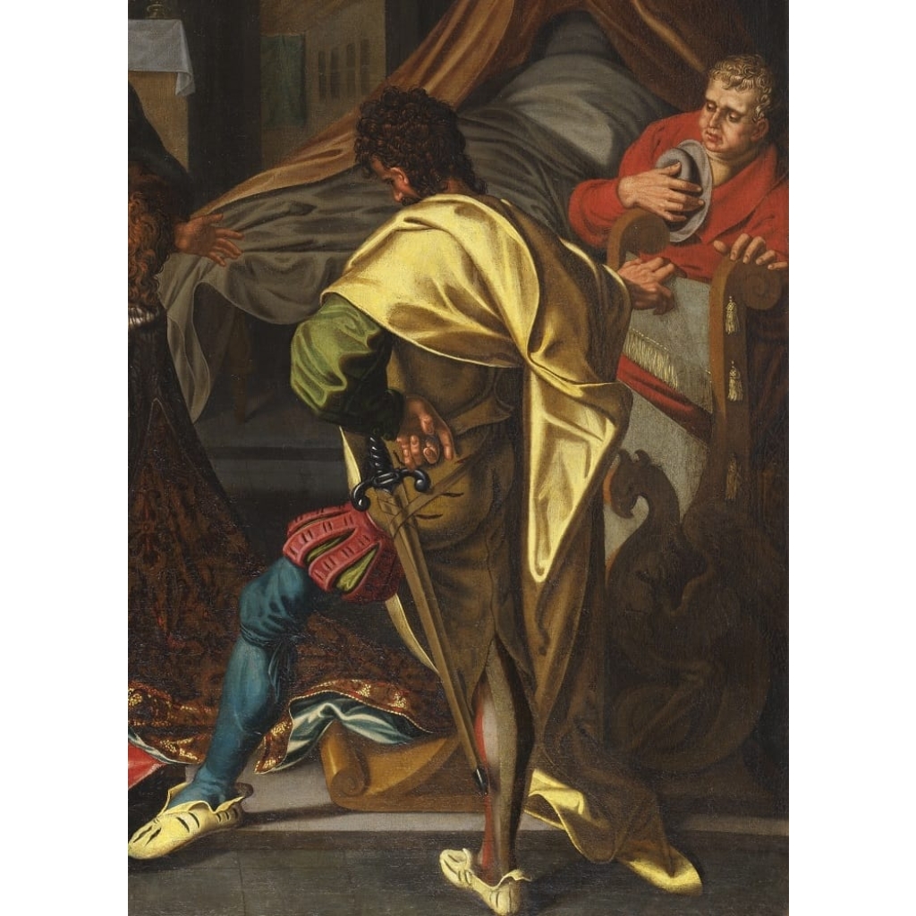 David jouant de la harpe - Ecole hollandaise vers 1600