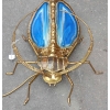 1970′ Applique Scarabée de Fernandez ou Duval Brasseur avec Ailes en Agate Bleue 30 X H 35 cm | Biron 1970' Applique Scarabée de Fernandez ou Duval Brasseur avec Ailes en Agate Bleue 30 X H 35 cm