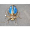 1970′ Applique Scarabée de Fernandez ou Duval Brasseur avec Ailes en Agate Bleue 30 X H 35 cm | Biron 1970' Applique Scarabée de Fernandez ou Duval Brasseur avec Ailes en Agate Bleue 30 X H 35 cm