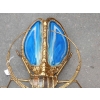 1970′ Applique Scarabée de Fernandez ou Duval Brasseur avec Ailes en Agate Bleue 30 X H 35 cm | Biron 1970' Applique Scarabée de Fernandez ou Duval Brasseur avec Ailes en Agate Bleue 30 X H 35 cm