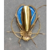 1970′ Applique Scarabée de Fernandez ou Duval Brasseur avec Ailes en Agate Bleue 30 X H 35 cm | Biron 1970' Applique Scarabée de Fernandez ou Duval Brasseur avec Ailes en Agate Bleue 30 X H 35 cm