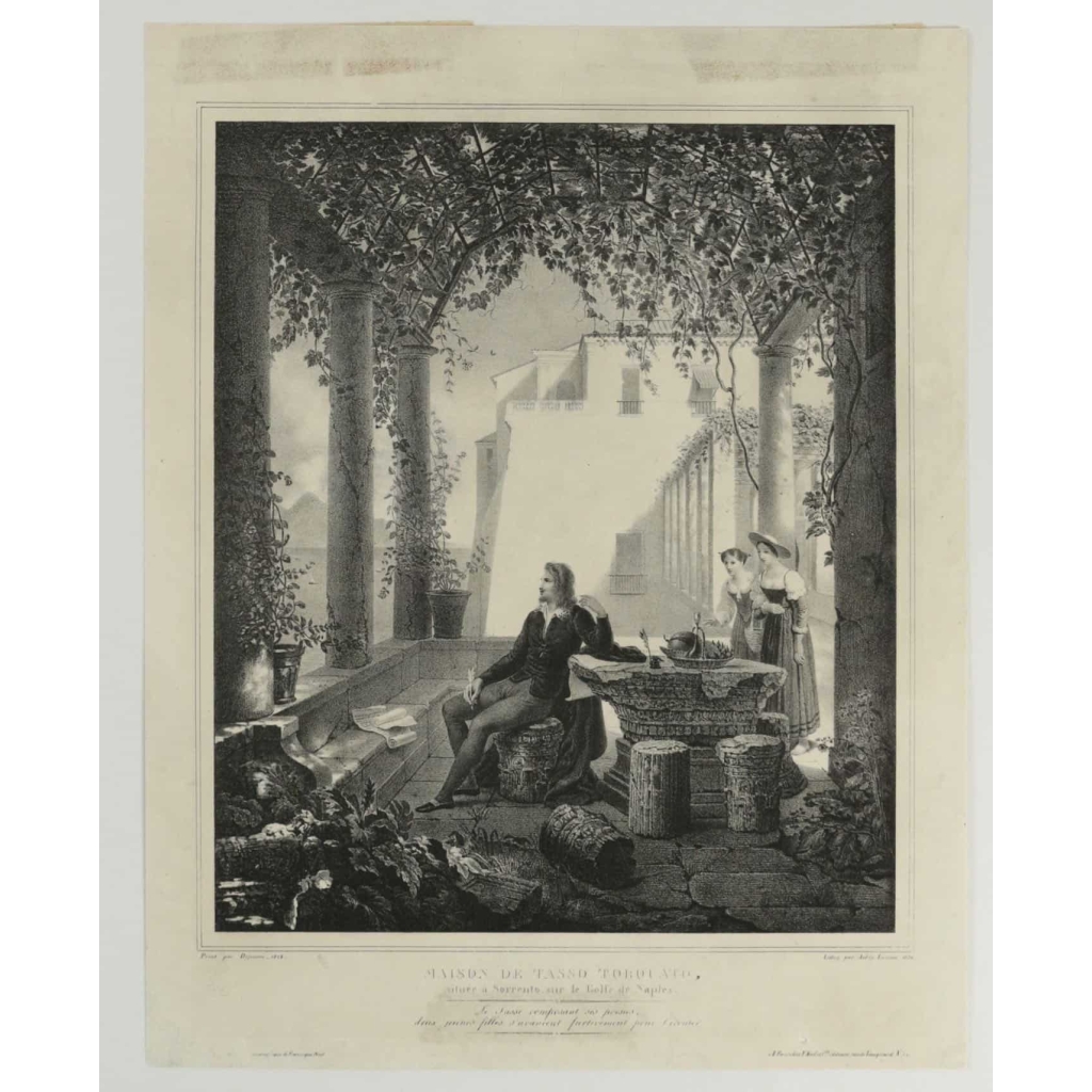 Lithographie, Gravure, Maison de Tasso Torquato | Biron ||||||
