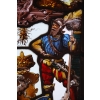 VITRAIL SUISSE AVEC DEUX HOMMES ET BLASON | Biron VITRAIL SUISSE AVEC DEUX HOMMES ET BLASON