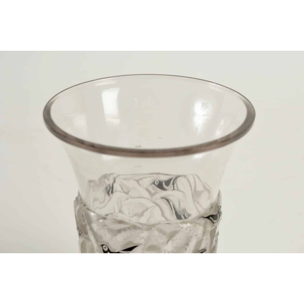 René Lalique Vase « Bornéo » Black Enemaled | Biron René Lalique Vase "Bornéo" Black Enemaled