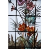 PAIRE DE VITRAUX Á DECOR FLORALE | Biron PAIRE DE VITRAUX Á DECOR FLORALE