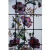 PAIRE DE VITRAUX Á DECOR FLORALE | Biron PAIRE DE VITRAUX Á DECOR FLORALE
