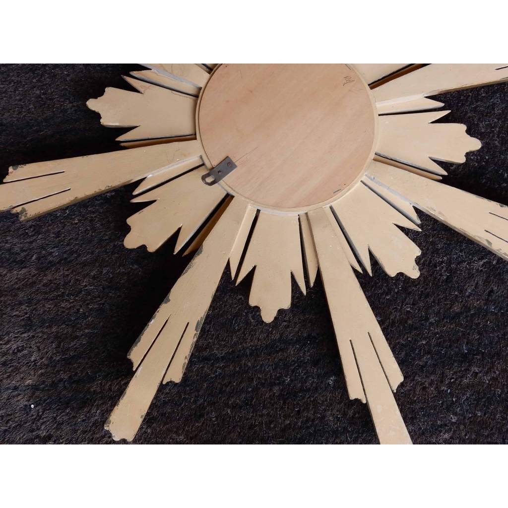 1950/70′ Miroir Soleil ,Bois Doré 102 cm | Biron 1950/70' Miroir Soleil ,Bois Doré 102 cm
