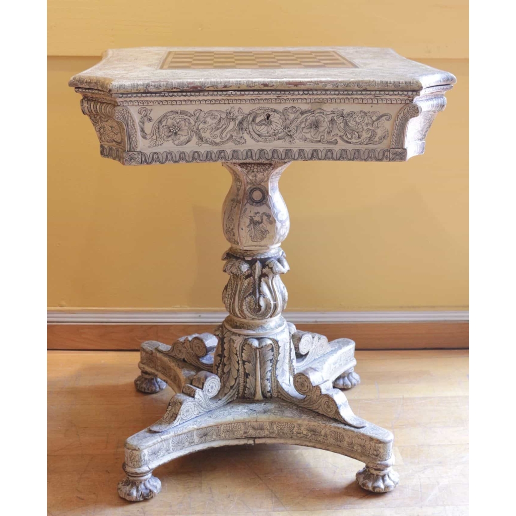 Table à jeux anglaise en bois peint de style Regency | Biron ||||||